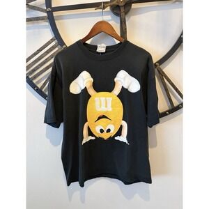 M&M's World Yellow Vintage Character Mens Black Graphic T Shirt Size L
